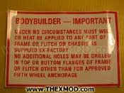 Plate Warning Label  - NAH2523