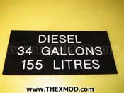 Label - Diesel 34 Gall / 155 Litres - 271451003861