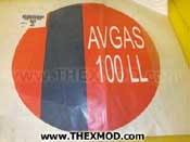 Sign - Red & Blue Strip AVGAS 100 LL - JSP 317-PT1CHAP4