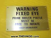 Label - Plate - Warning Fixed Eye 