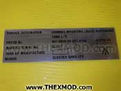 Identification Plate - MEXE 37790-2