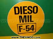 Label - Yellow DIESO MIL F-54 - 375mm DIA - NATO 