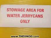 Label - Jerry Can Storage - 100MM x 45MM - RRC 83