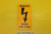 Plate - Danger High Voltage - 2cm x 4cm 