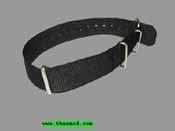 Fixed Pin  - Watch Strap -  Black 