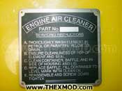Instruction Plate - FV157162