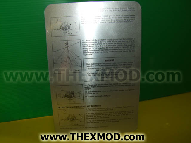 Plate Instruction - Scam 21 Field Mast Kit - 8527A-2