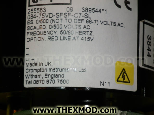 Gauge - Voltmeter - 0-500V AC - 50/60 Hz ZC9556/6-3