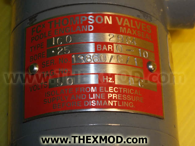 Valve - Solenoid - 0-10 Bar - 50v - 2964-3