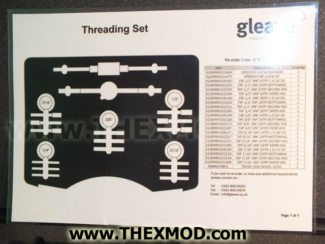 Threading Set - 1/4in to 1/2in UNF - JG1000-3
