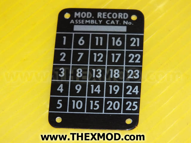 Plate Modification Record - 1 3/4in - FV133030-1