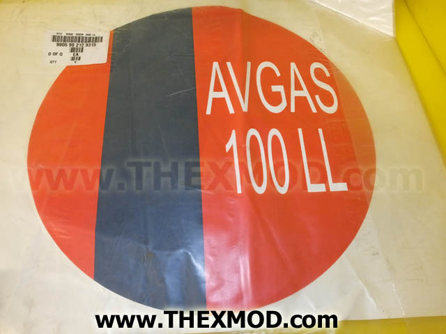 Sign - Red & Blue Strip AVGAS 100 LL - JSP 317-PT1CHAP4-1