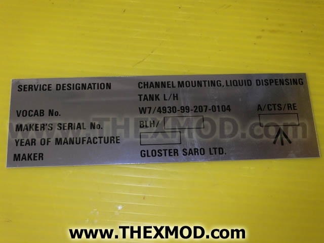 Identification Plate - MEXE 37790-2-1