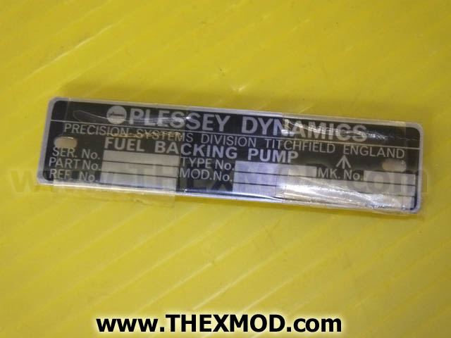 Plate Name - Plessey Dynamics - 550-4-22037-1