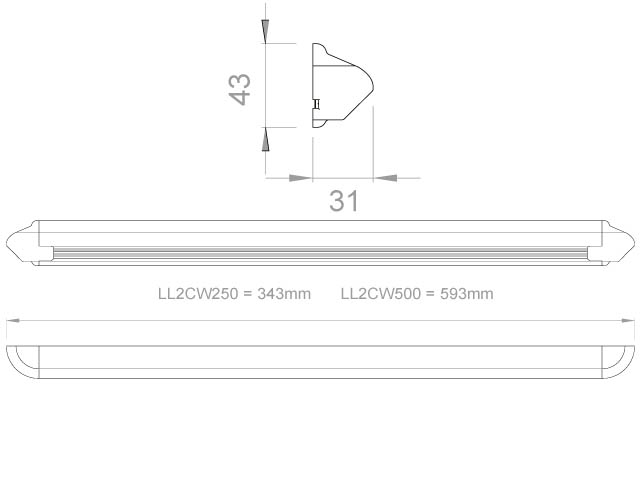 Light - Strip - LED - 12V - 3W - 343mm - LL2CW250-3