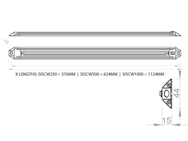 Light - Strip - LED - 376mm - 24V - 3W - Swich SI5CW250S/2-3