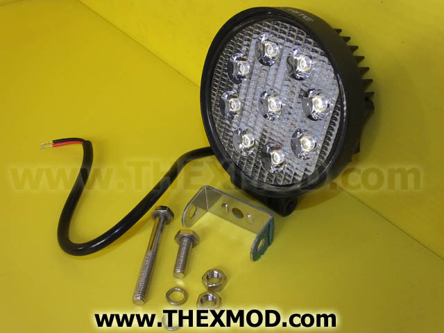 Light - Working - LED 12V / 24V - 9 * 3W - Durite : 0-420-47-1