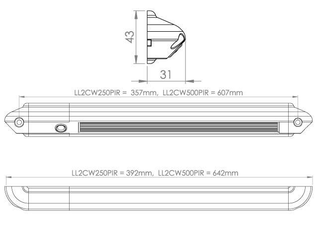 Light - Strip - LED - 12V - 3W - 343mm PIR - LL2CW250PIR-4