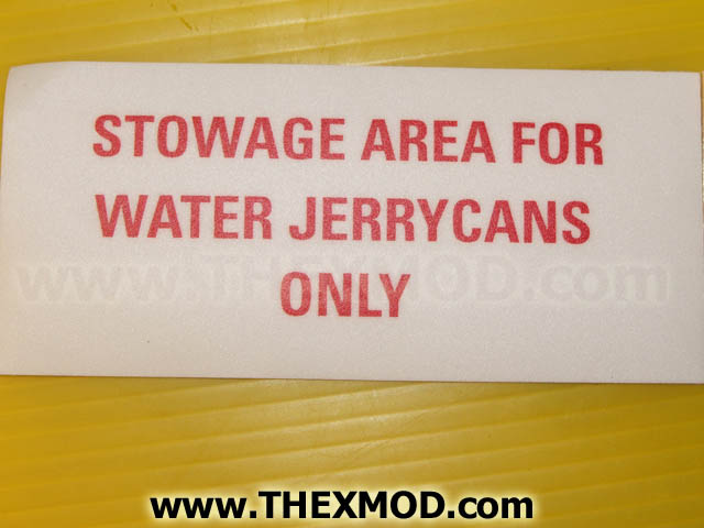 Label - Jerry Can Storage - 100MM x 45MM - RRC 83-1