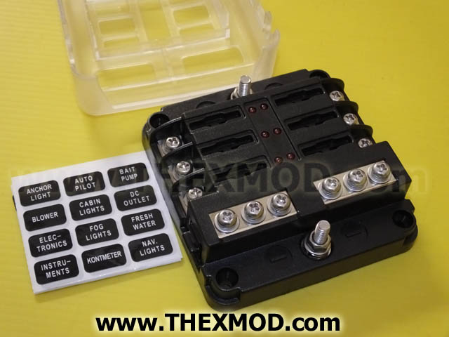 Fuse Box - Bus Bar - 6 Way - LED - Durite 0-234-76-2