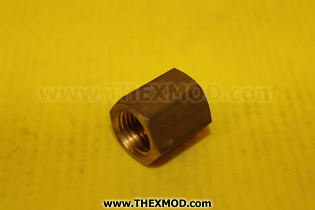 Nut - Union Brass - 17mm wd - 1/4 in. bsp thd - 19mm thk -1