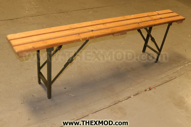 Bench - Slatted wooden seat - Folding legs - DWG AO/9573-1