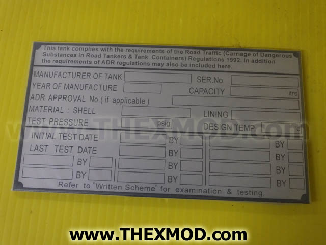 Identification Plate - 200MM x 110MM - DA8134-1