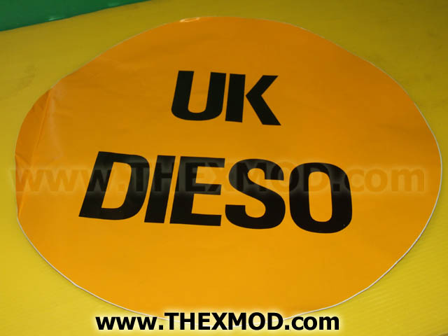 Label - UK DIESO - Black on Yellow - 375mm DIA-1