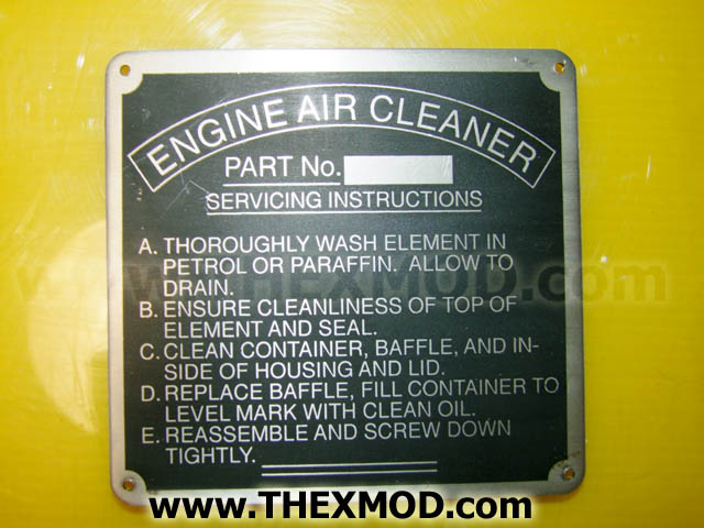 Instruction Plate - FV157162-1