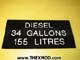 Label - Diesel 34 Gall / 155 Litres - 271451003861-1